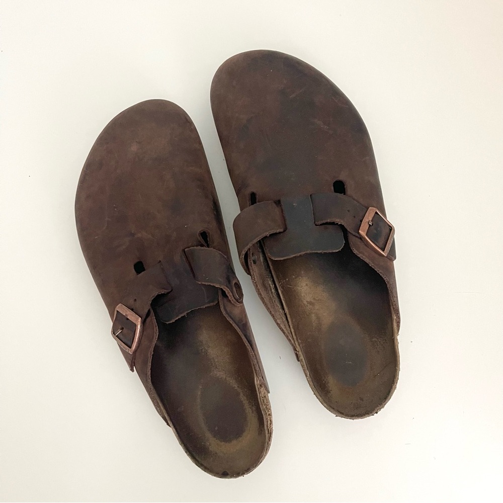 Birkenstock Brown Leather Clogs